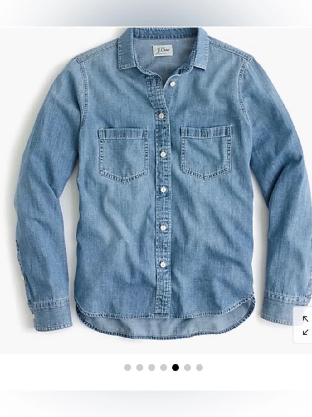 J. Crew Light Blue Denim Button-Up Shirt Size 4 Chambray Western Preppy